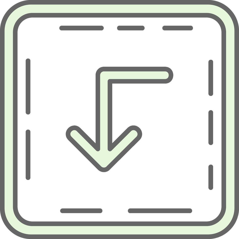 Turn down Green Light Fillay Icon vector