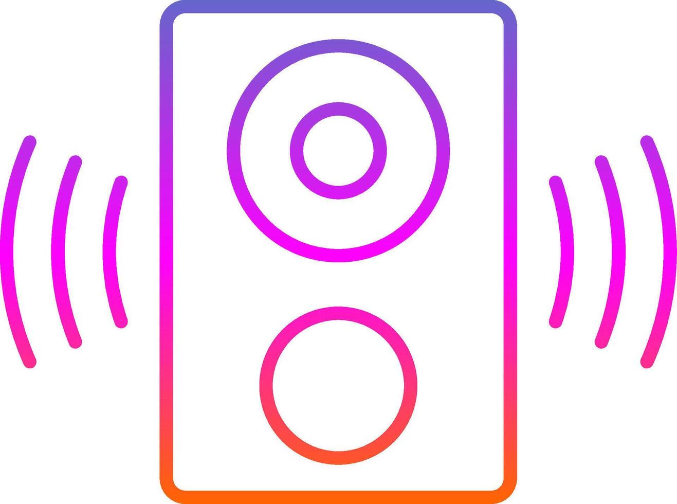 icono de gradiente de línea de altavoz vector