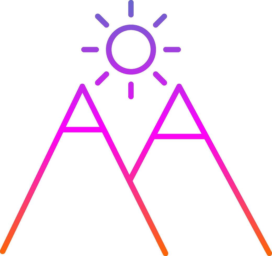 Mountains Line Gradient Icon vector