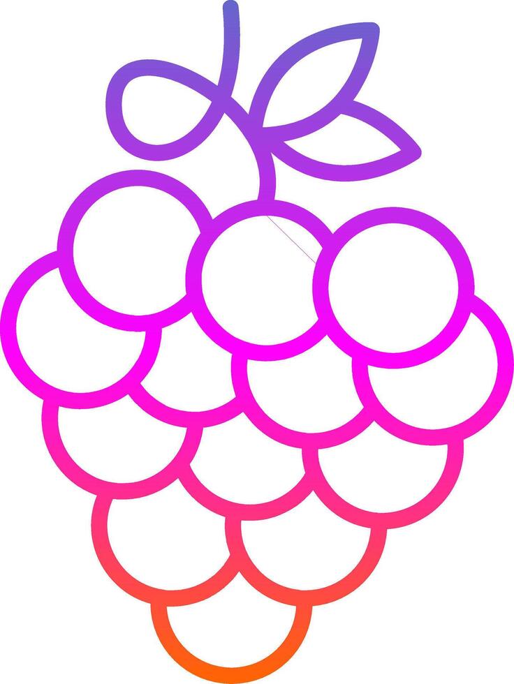 Zinfandel Grapes Line Gradient Icon vector