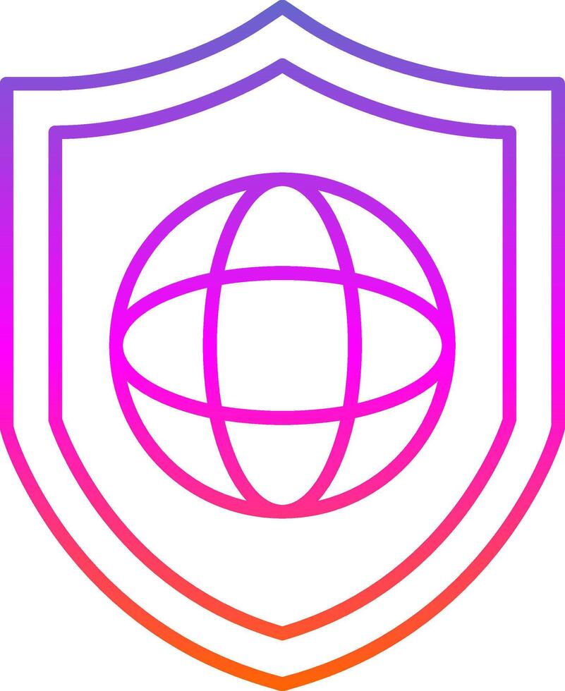 Protected Network Line Gradient Icon vector