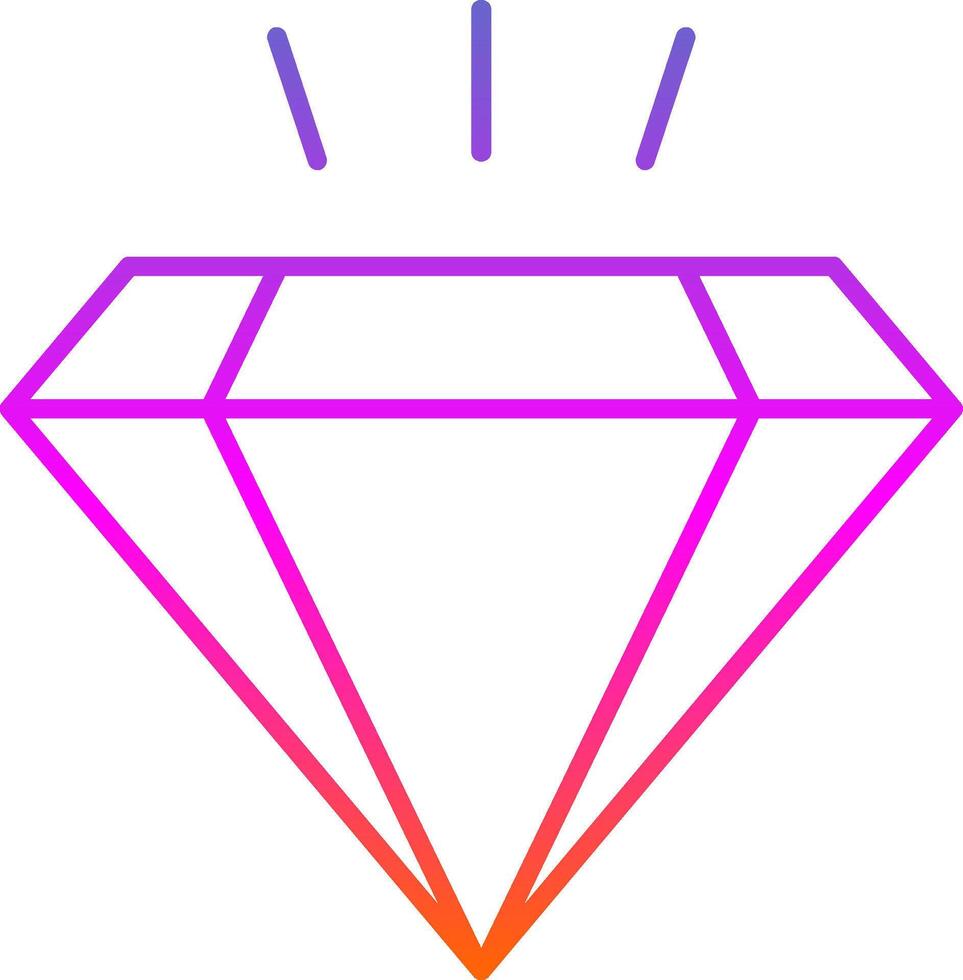 Diamond Line Gradient Icon vector