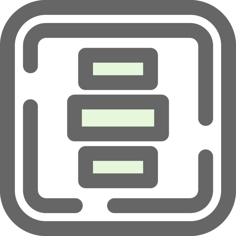 Horizontal Alignment Green Light Fillay Icon vector