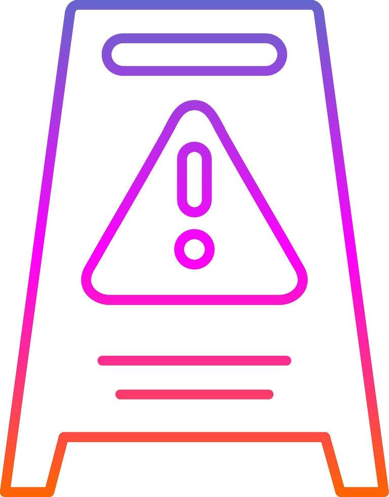 Hazard Sign Line Gradient Icon vector