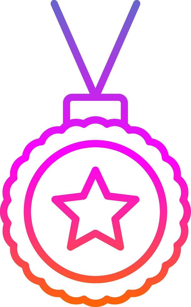 icono de gradiente de línea de medalla vector