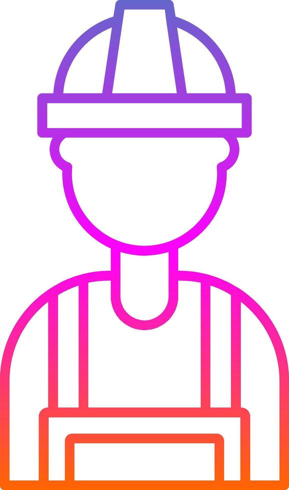 Builder Line Gradient Icon vector