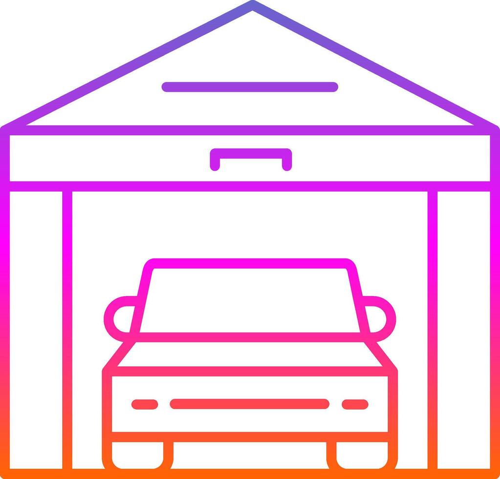 Garage Line Gradient Icon vector