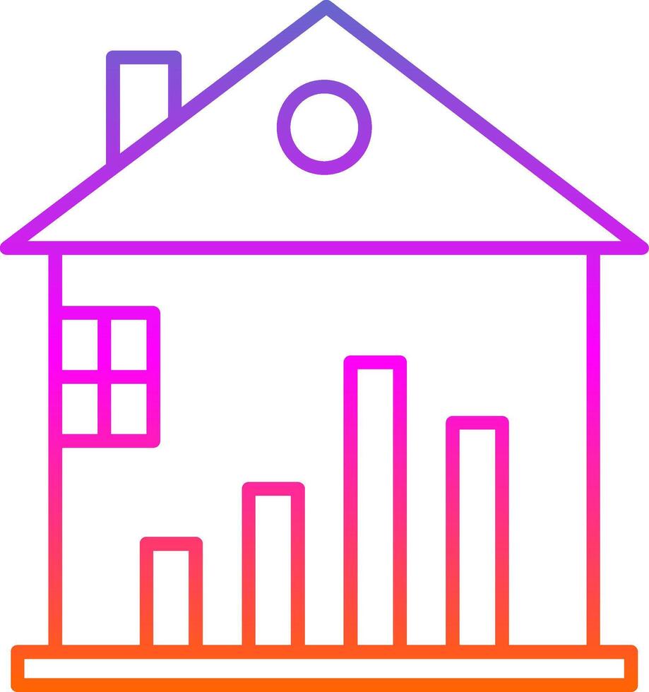 Real Estate Stats Line Gradient Icon vector