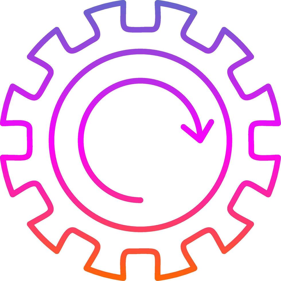 Gear Wheel Drawing Line Gradient Icon vector