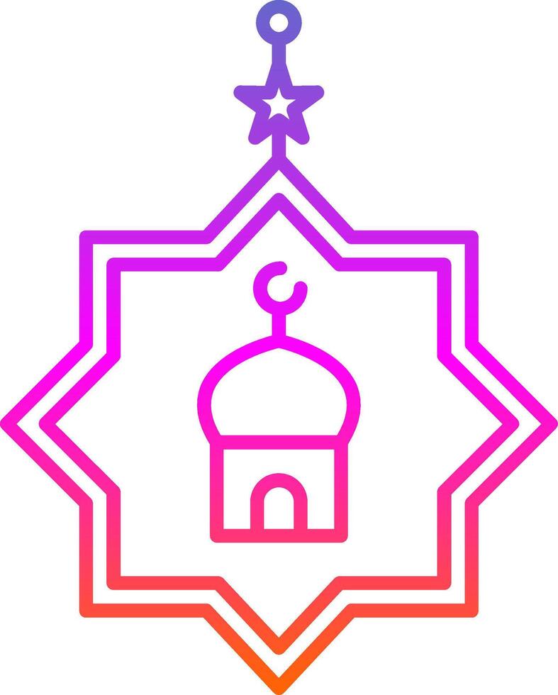 Eid Celebration Line Gradient Icon vector