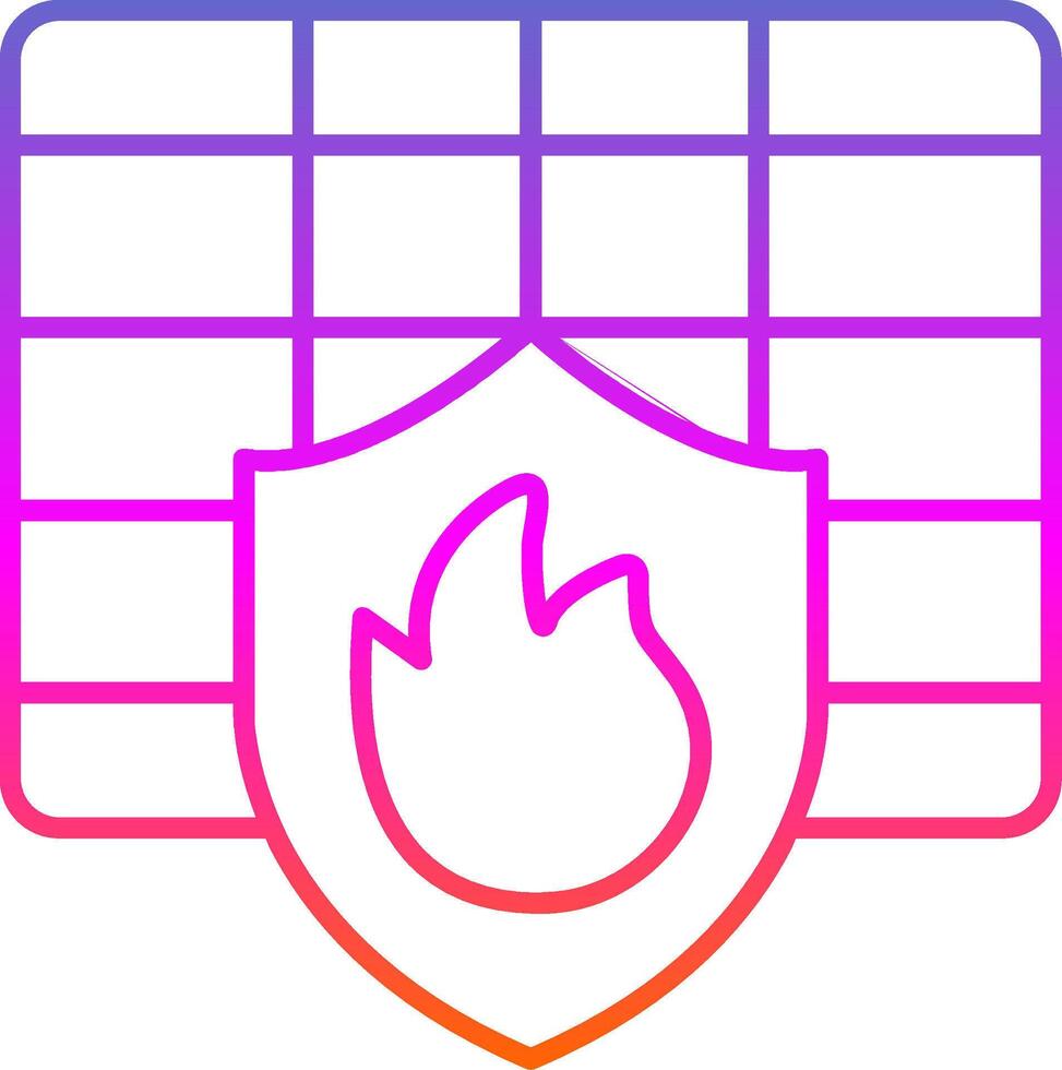 Firewall Line Gradient Icon vector
