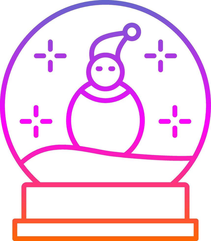 Snow Globe Line Gradient Icon vector