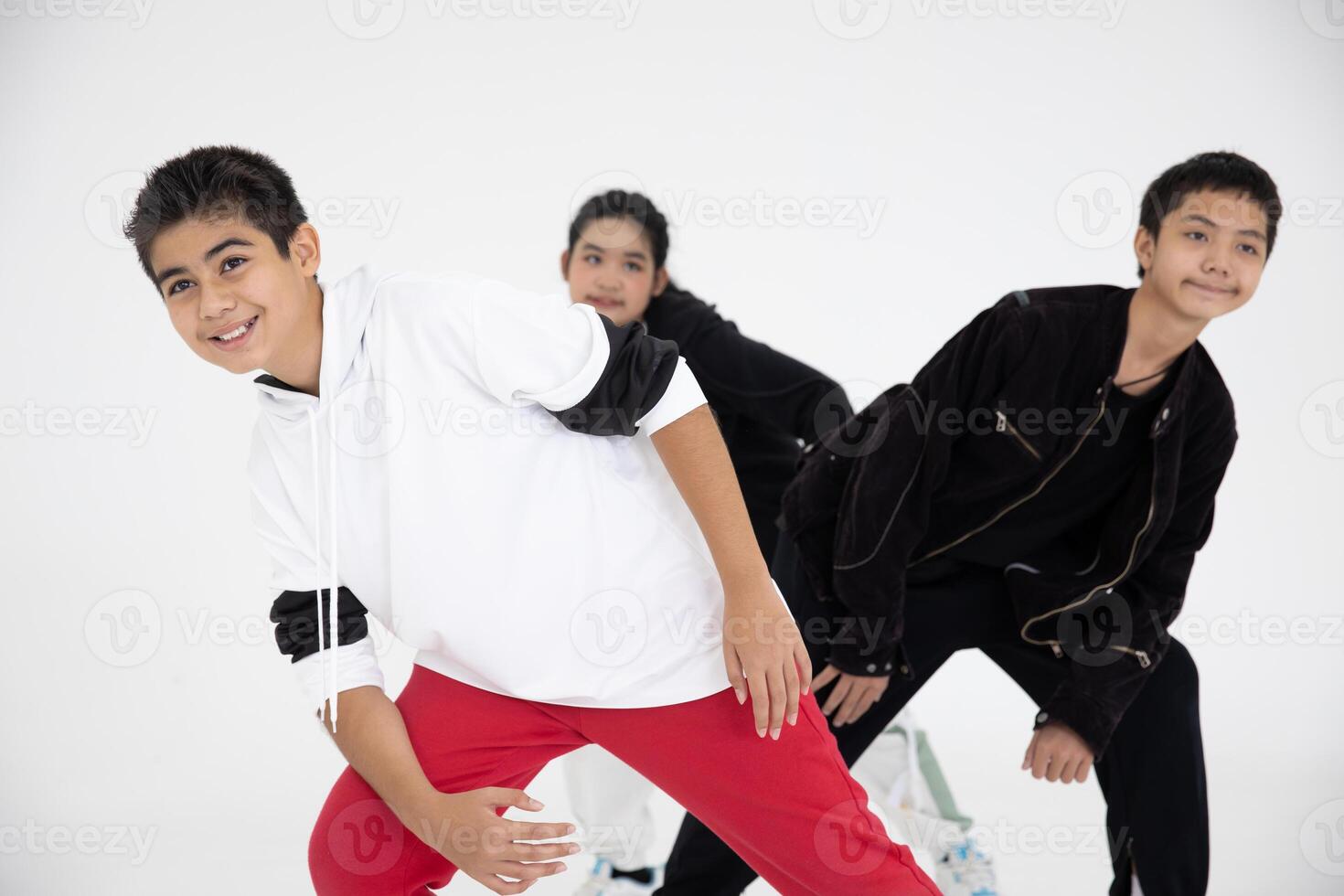 group of kids boy teenager happy enjoy activity dance with friend in dancing class  studio photo
