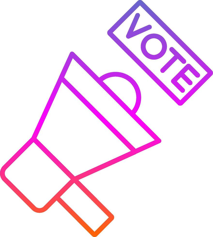 icono de gradiente de línea de campaña vector