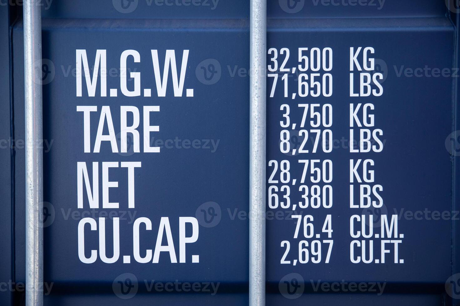 text details shown on a CSC plate by the Convention for Safe Containers for transport cargo shipping photo