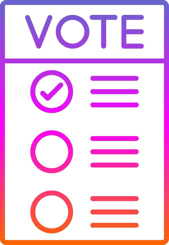 Number of vote Line Gradient Icon vector