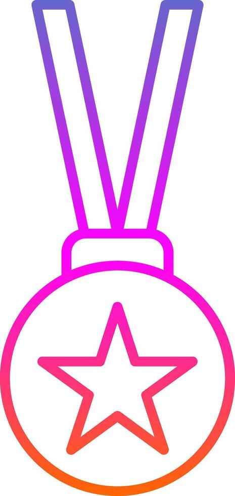 Medal Line Gradient Icon vector