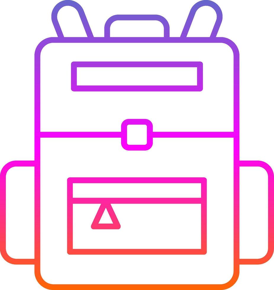 icono de gradiente de línea de mochila vector