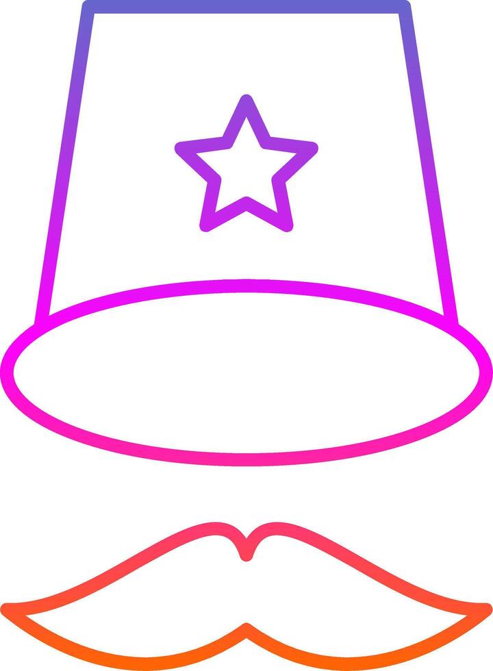 Top Hat Line Gradient Icon vector