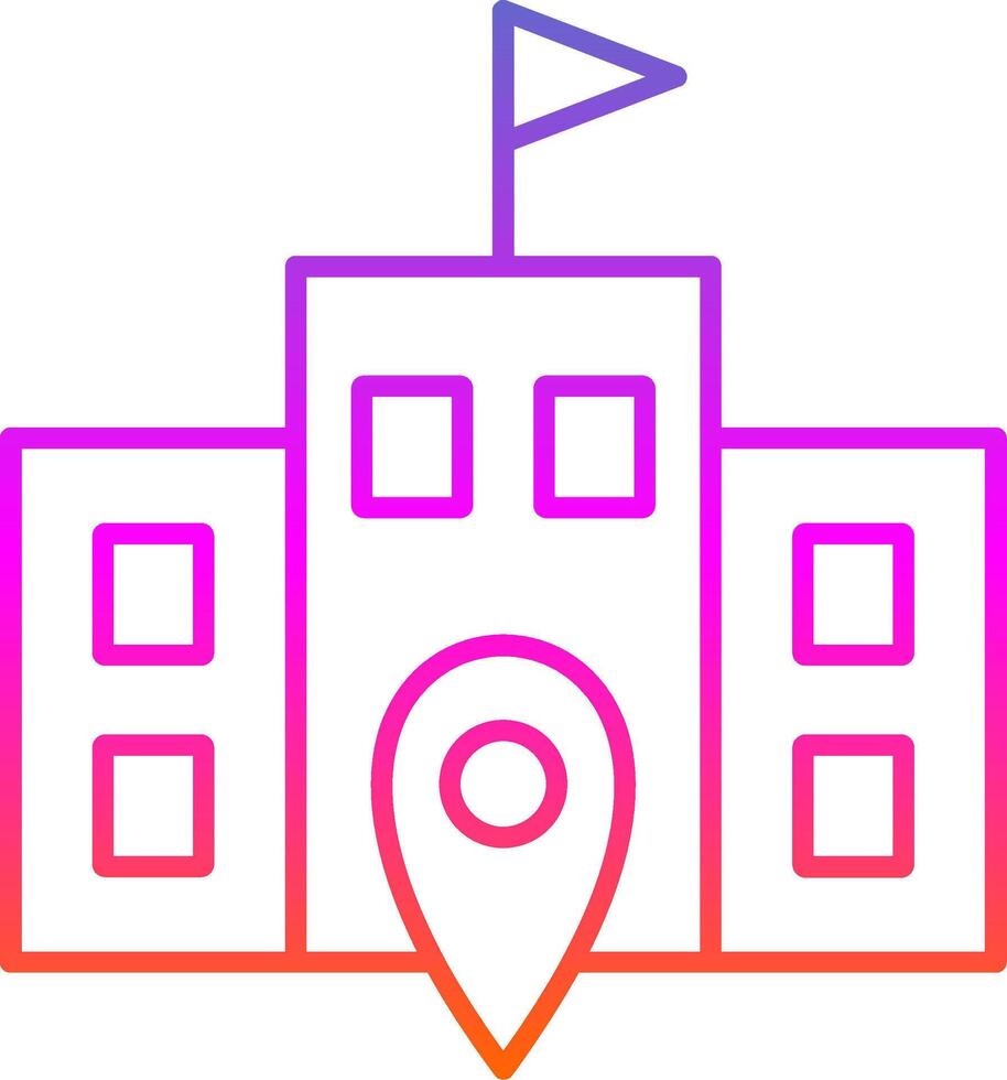 icono de gradiente de línea de lugar de votación vector