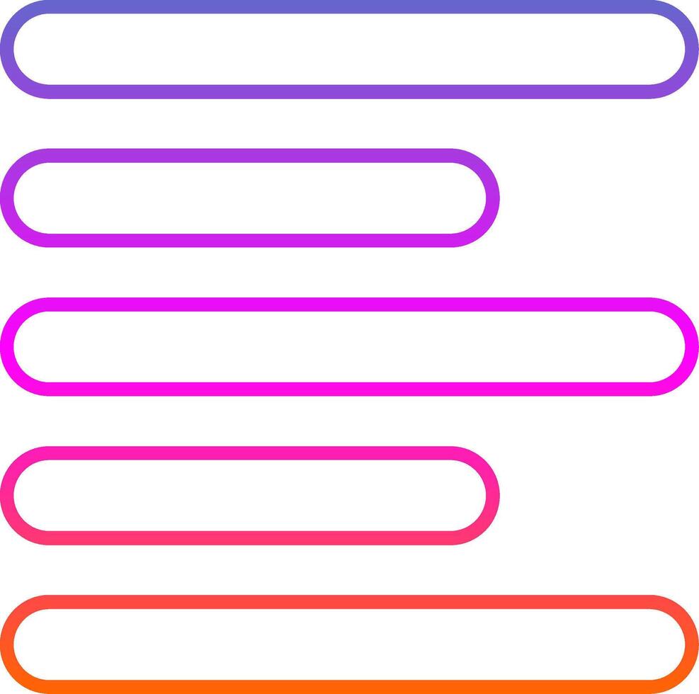 Horizontal Left Align Line Gradient Icon vector