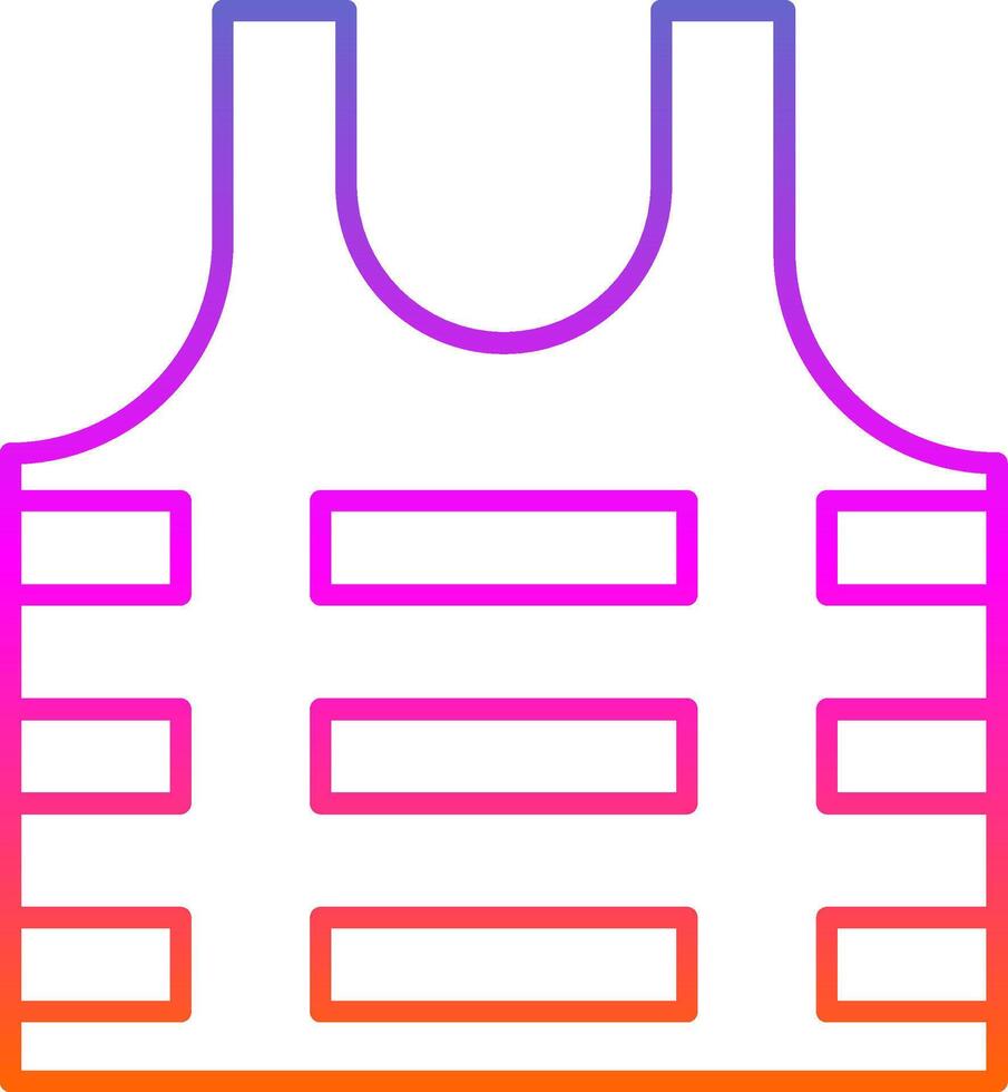 Bullet Proof Vest Line Gradient Icon vector