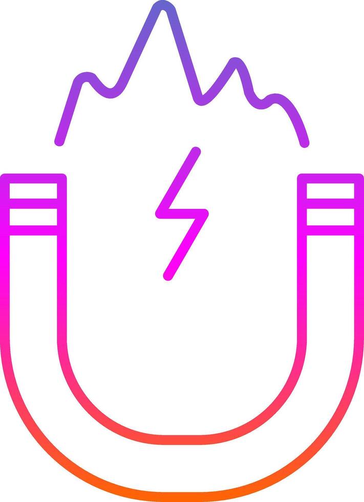 Electromagnetic Line Gradient Icon vector