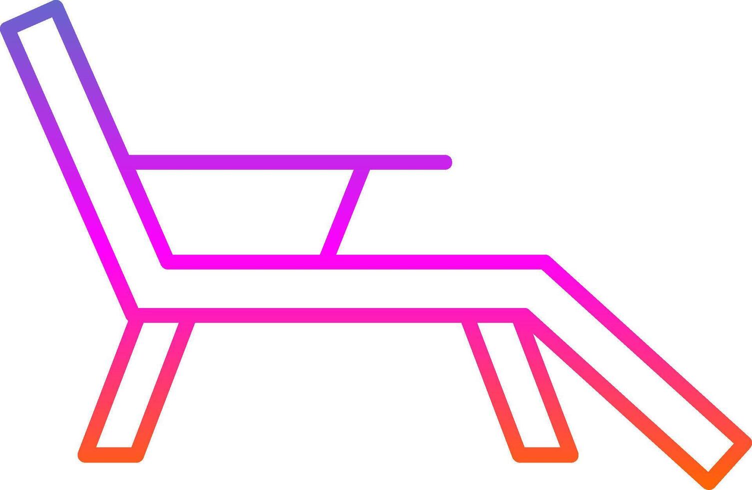 Deck Chair Line Gradient Icon vector