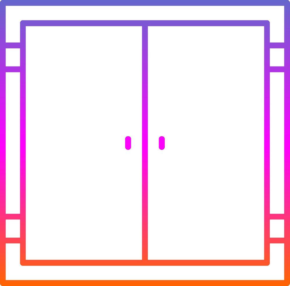 icono de degradado de línea de puerta vector