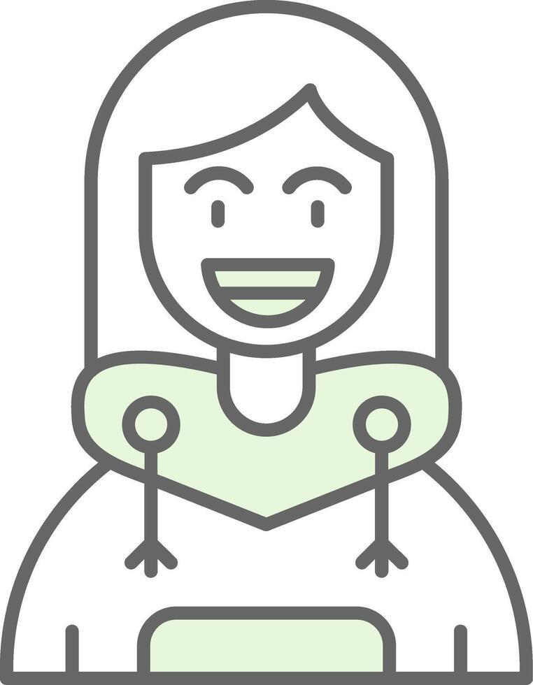 sonrisa verde ligero relleno icono vector