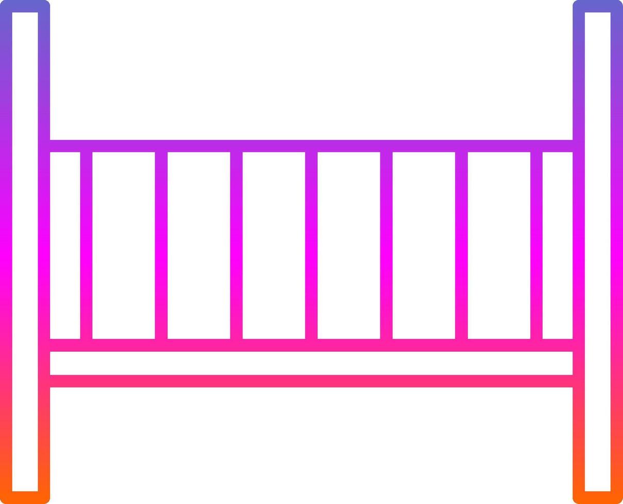 Baby Crib Line Gradient Icon vector