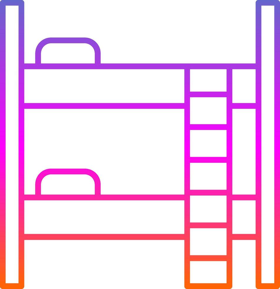 Bunk Bed Line Gradient Icon vector