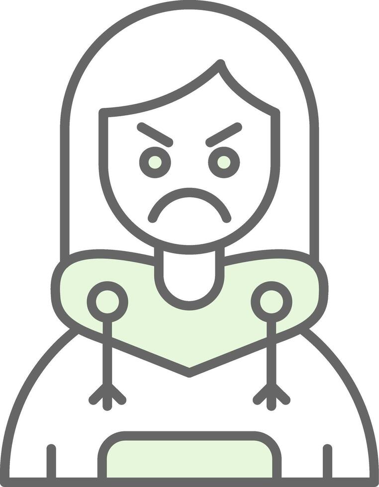 Angry Green Light Fillay Icon vector