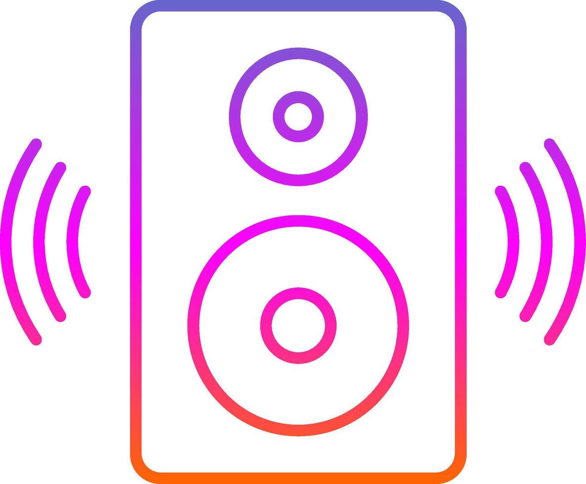 icono de gradiente de línea de altavoz vector