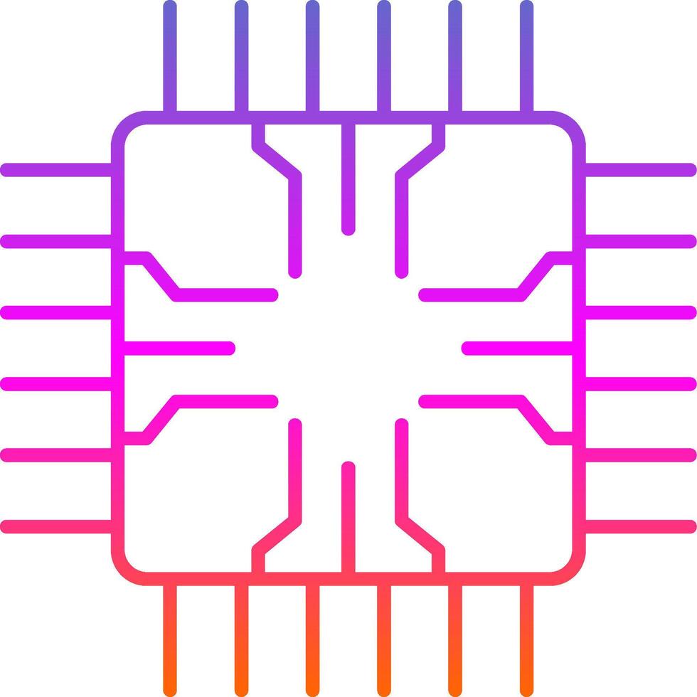 Chip Line Gradient Icon vector