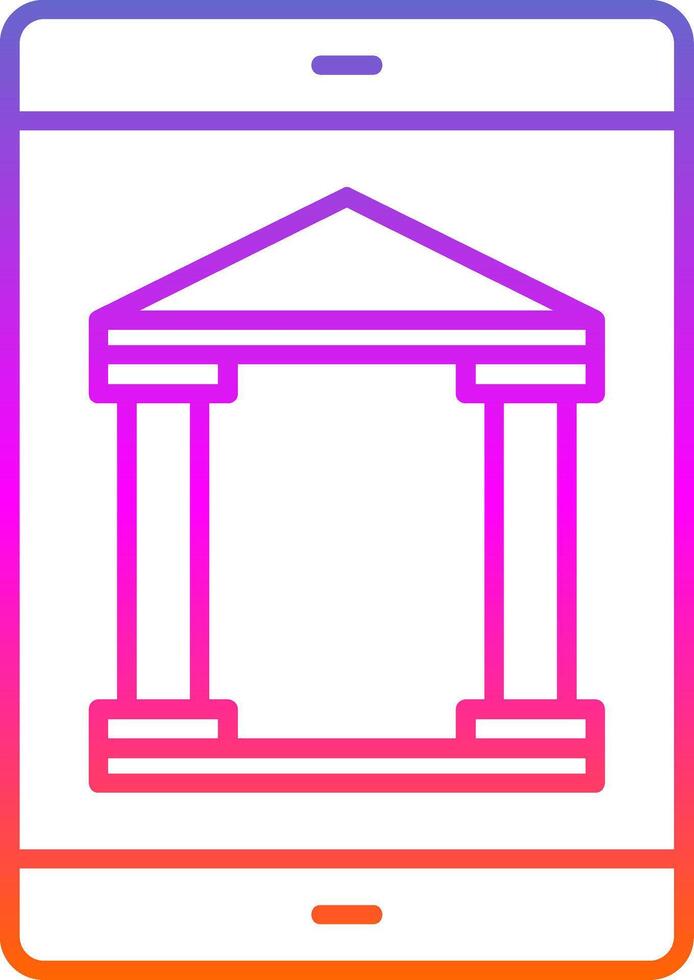 Mobile Banking Line Gradient Icon vector