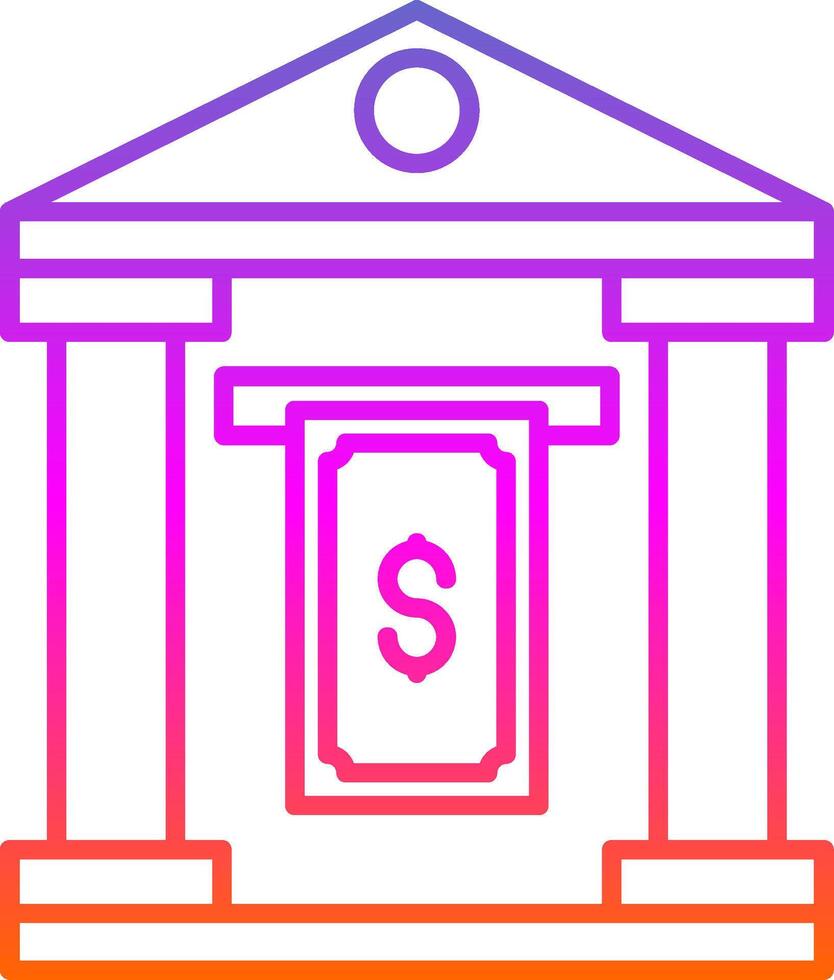 Cash Withdraw Line Gradient Icon vector