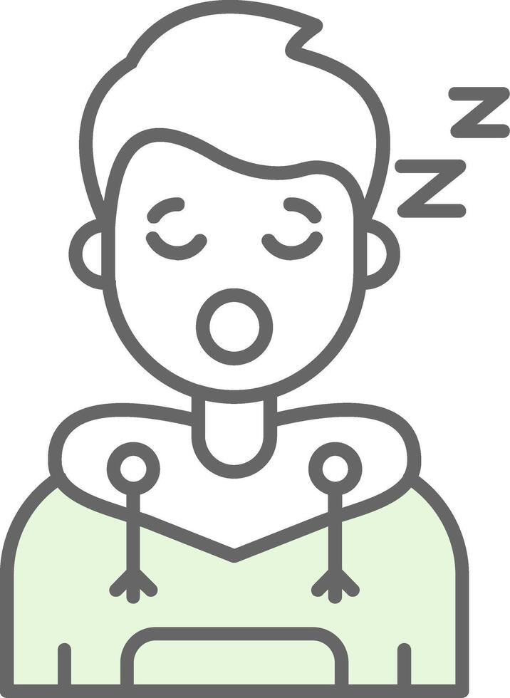 dormir verde ligero relleno icono vector