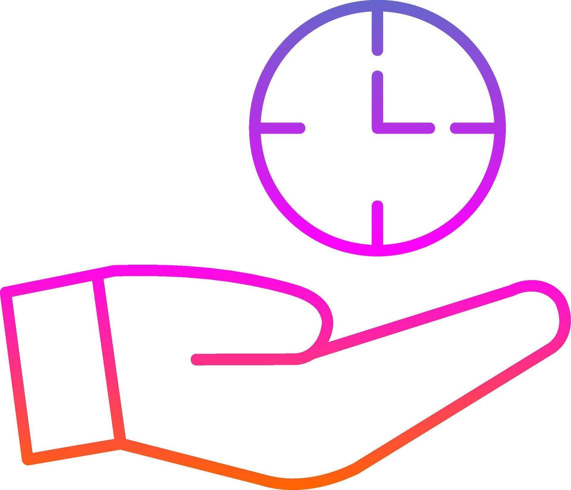 Save Time Line Gradient Icon vector