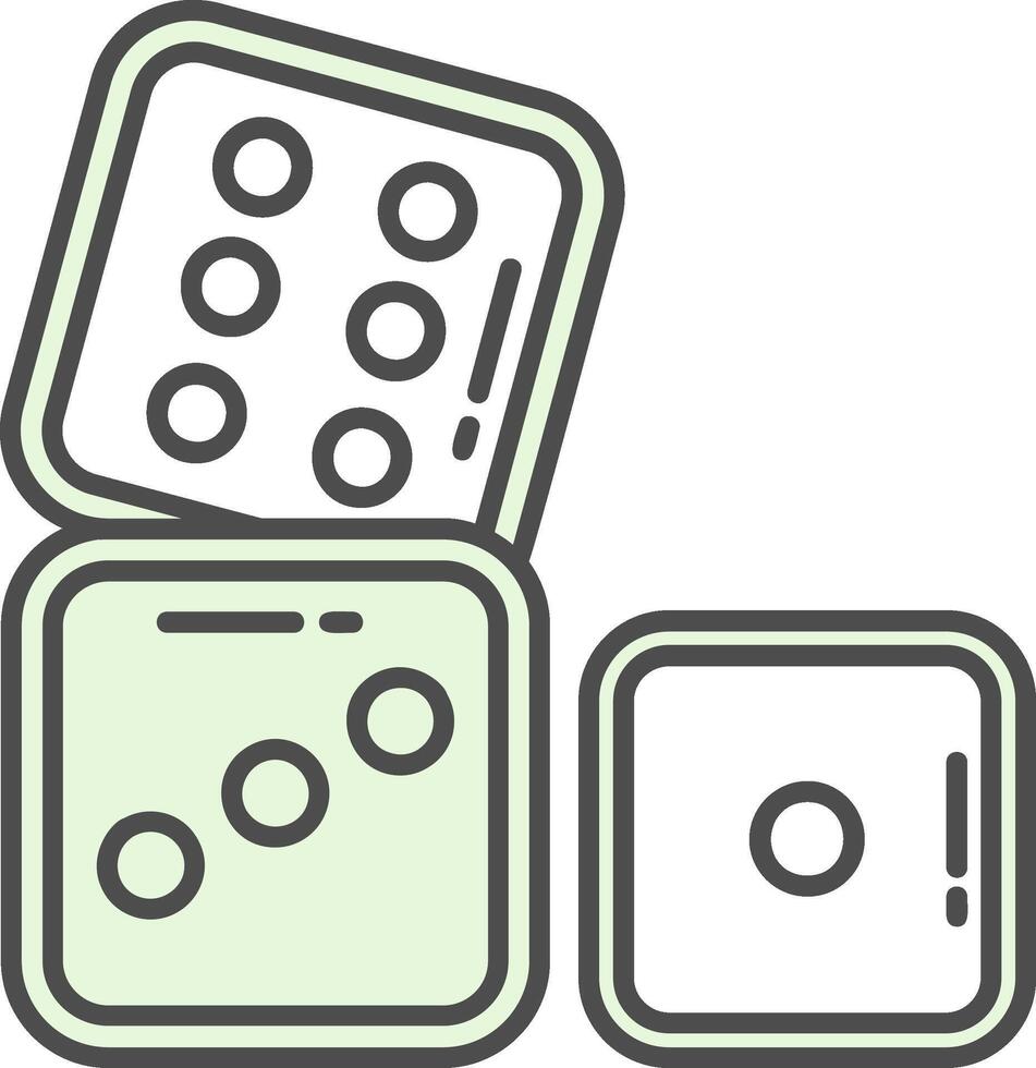 Dices Green Light Fillay Icon vector