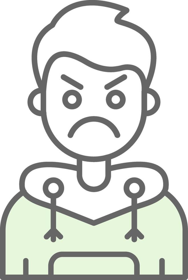 Angry Green Light Fillay Icon vector