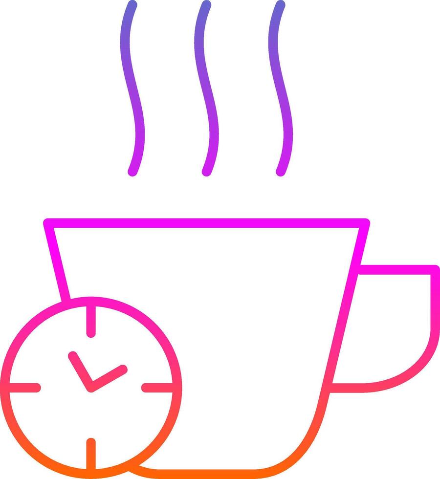 Break Time Line Gradient Icon vector