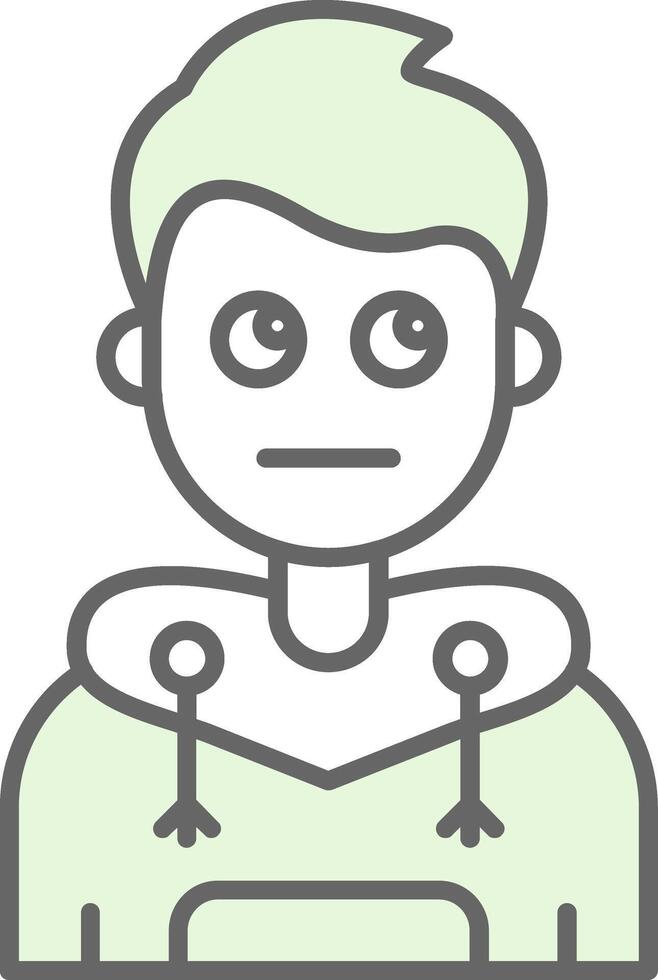 Rolling eyes Green Light Fillay Icon vector