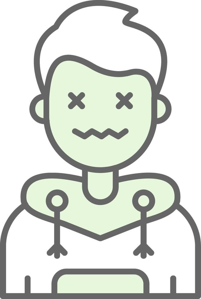 Dead Green Light Fillay Icon vector