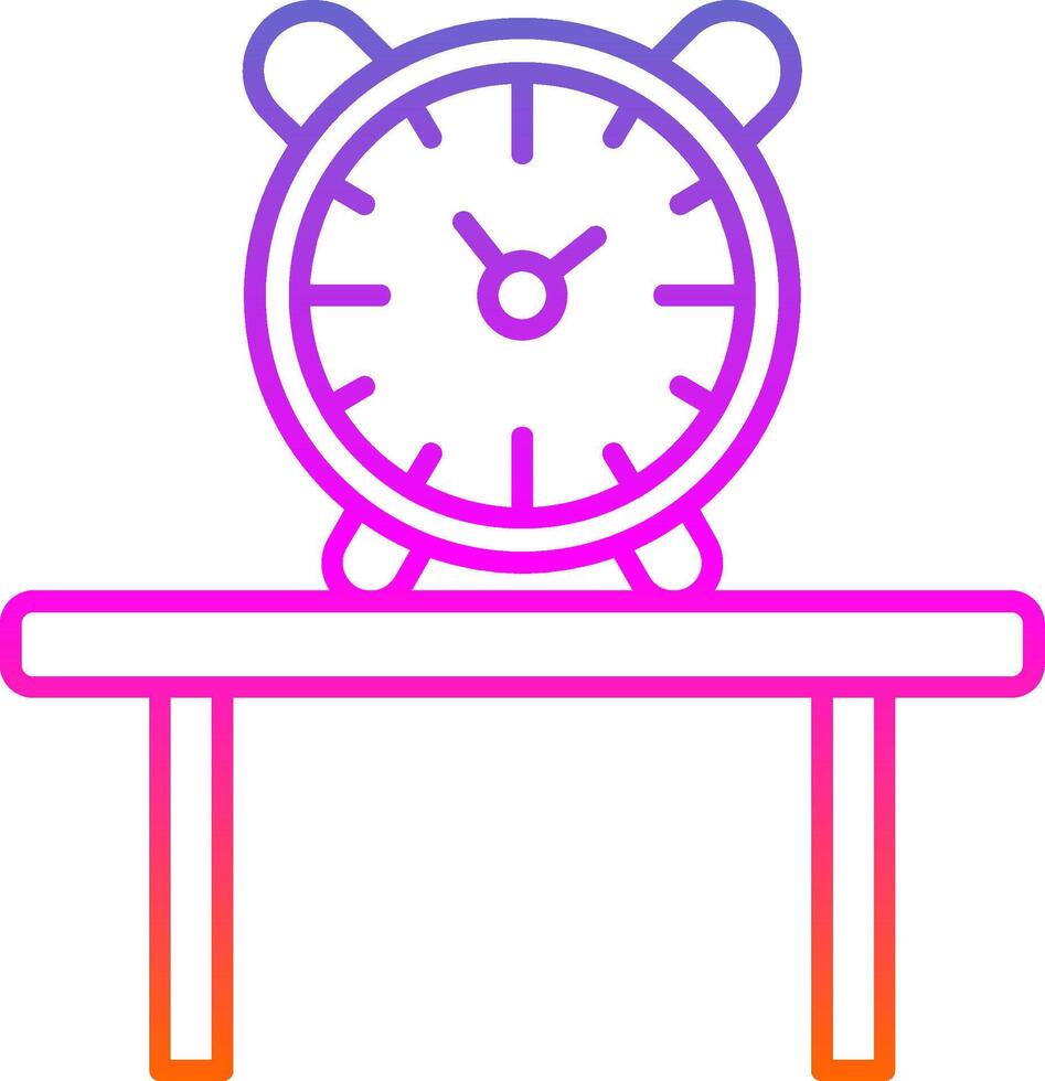 mesa reloj línea degradado icono vector