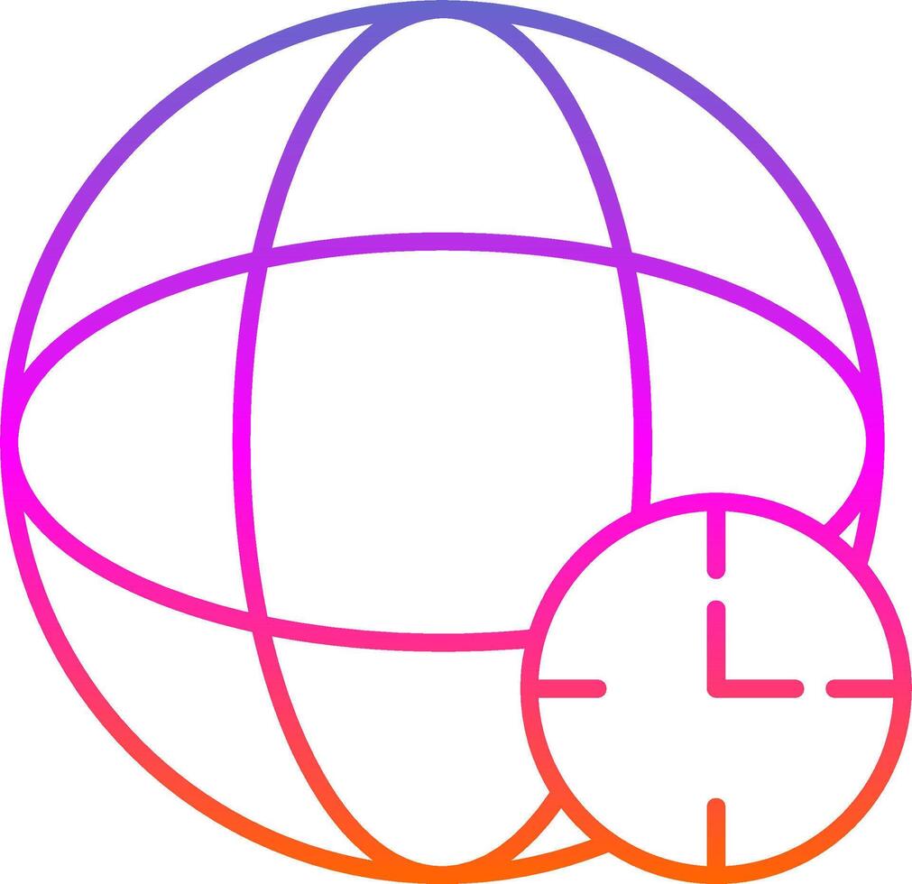 Time Zone Line Gradient Icon vector
