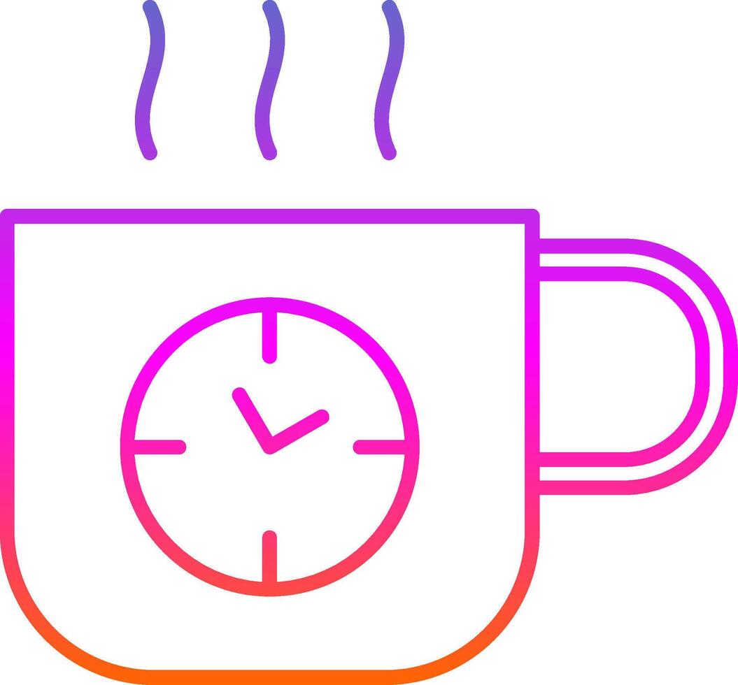 café hora línea degradado icono vector