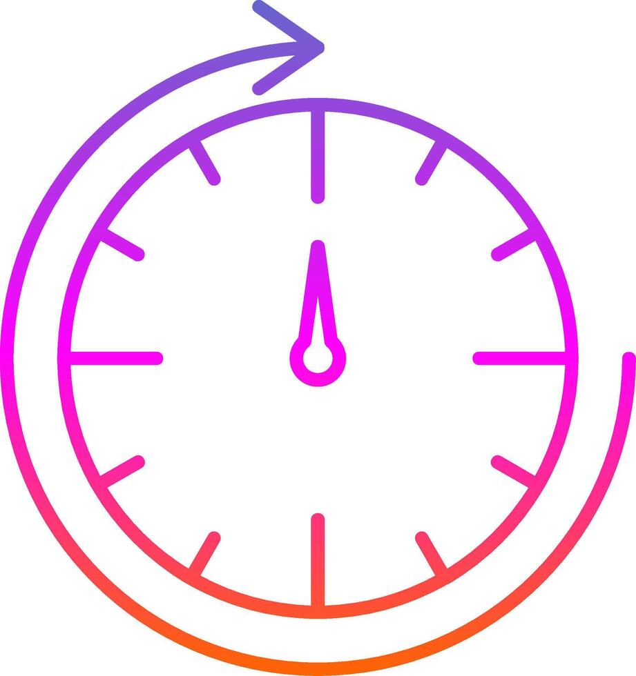 redondo reloj línea degradado icono vector