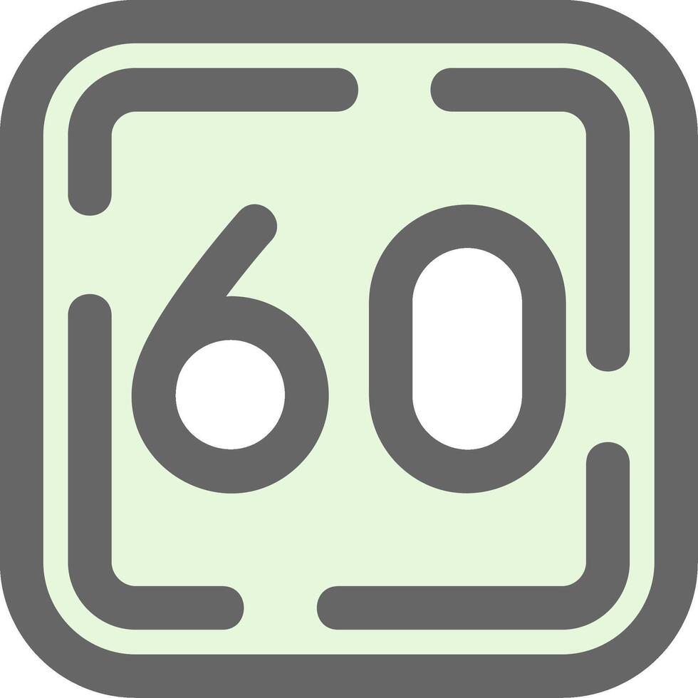 Sixty Green Light Fillay Icon vector