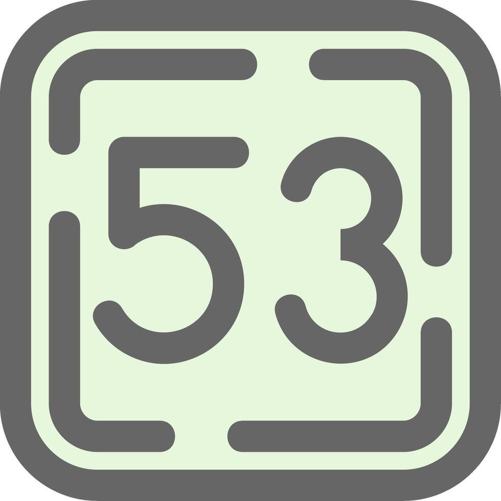 Fifty Three Green Light Fillay Icon vector